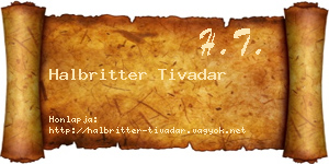 Halbritter Tivadar névjegykártya