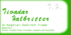 tivadar halbritter business card